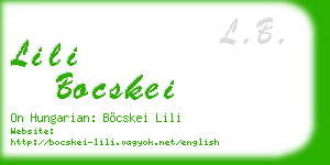 lili bocskei business card